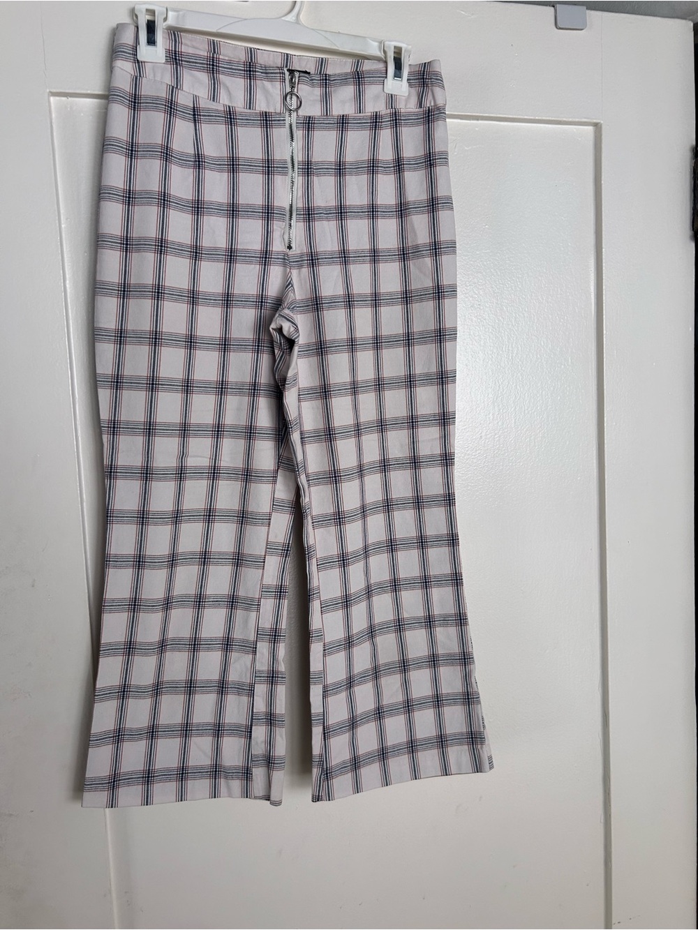 Forever 21 Plaid High-Waist Pants in Light Pink, Navy & Rust